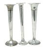 Three Sterling Silver Trumpet Vases