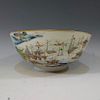 CHINESE ANTIQUE FAMILLE ROSE SCENERY BOWL - DAOGUANG PERIOD