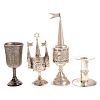 Four assorted Judaica silver items