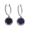 A Pair of 18K Sapphire & Diamond Dangle Earrings