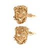 A Pair of Gent's Mask Cufflinks in 18K