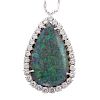 A Ladies Impressive Opal & Diamond Pendant