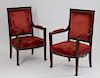 PR French Directoire Fauteuil Arm Chairs