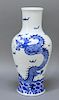 19C Chinese Blue & White Dragon Vase
