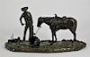Irma Andrews Western Cowboy Horse Bronze Sculpture