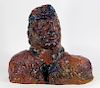 MCM Expressionist Glazed Terracotta Bust of a Man