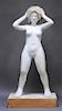 20C. American Design Plaster Sculpture of Nude