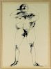 Leonard Baskin Male Nude Pen & Ink Drawing