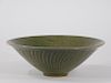 19C Korean Incised Celadon Glazed Porcelain Bowl