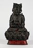 Chinese Ming Dynasty Lacquered Bronze Buddha