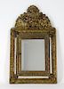 19C French Napoleon lll Repousse Brass Mirror