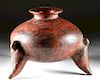 Handsome Colima Redware Olla w/ Parrot Legs