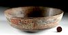 Paracas Burnished Painted and Incised Pottery Bowl