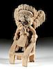 Wonderful Veracruz Pottery Figure on Chair w/ Head