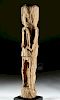 Late 19th C. Nepalese Wooden Standing Guardian Figure