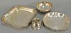 Four piece silver lot to include small Portuguese cup marked Titulo, Mexican silver bowl. ht. 1 1/2 in. to 3 1/4 in., 42.5 t oz.  ...