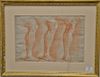 Two French School Studies, 18th/19th century, drawing, pencil, and red pencil to include A Study of Legs sight size 10 1/2" x 16" an...