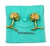 Tiffany & Co. 18k Yellow Gold Emerald Coiled Tail Lion Cufflinks