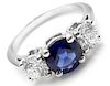 Tiffany & Co Platinum Diamond Sapphire Three Stone Band Ring