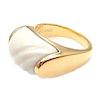 Bulgari 18k Yellow Gold Tronchetto White Ceramic Ring 6