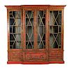 George III style Chinoiserie/parcel gilt bookcase
