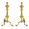 Classical style brass andirons