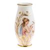 Bohemian painted milk glass vase by Ahne