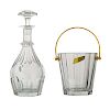 Baccarat crystal ice bucket and decanter