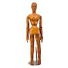 Continental carved wood articulated female figure