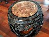 ANTIQUE Chinese Hardwood Garden Seat with carvings. 19th Century