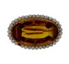 Antique 14K Gold Orange Stone Pearl Brooch