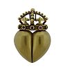 Kieselstein Cord Crown Heart 18k Gold Ruby Brooch 