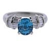 Platinum Diamond Blue Zircon Ring