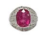 14K 5.49ct Pink Sapphire & 1.50ct Diamond Ring
