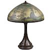 Handel Reverse Painted Art Glass Bronze Lamp #6953