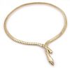 Emerald Diamond 14k Gold Snake Collar Necklace