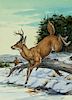 Milton C. Weiler (1910-1974) Two Illustrations of Leaping Deer