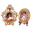 Two Oval Portraits, Marquise De Pompadour and the other