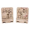 Pair Carved Soap Stone Bookends.