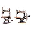 Two Cast Iron Hand Crank Sewing Machines, One Singer ot