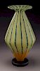 Rare Schneider footed modeled glass vase,