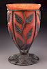 Louis Majorelle metal and glass vase,