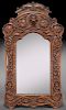 Large ornately carved wall mirror,