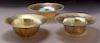 (3) Tiffany gold favrile bowls,