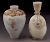 (2) Mt. Washington Crown Milano glass vases,