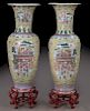 (2) Monumental Chinese urns,