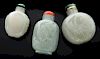 (3) Chinese Qing carved jade snuff bottles,