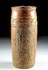 Mayan Pottery Carved Cylinder Vessel - Old God