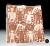 Rare Inca Chucu Terracotta Plaque - People & Alpacas
