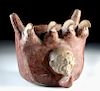 Chorrera Pottery Whistling Vessel - Jaguar Paws